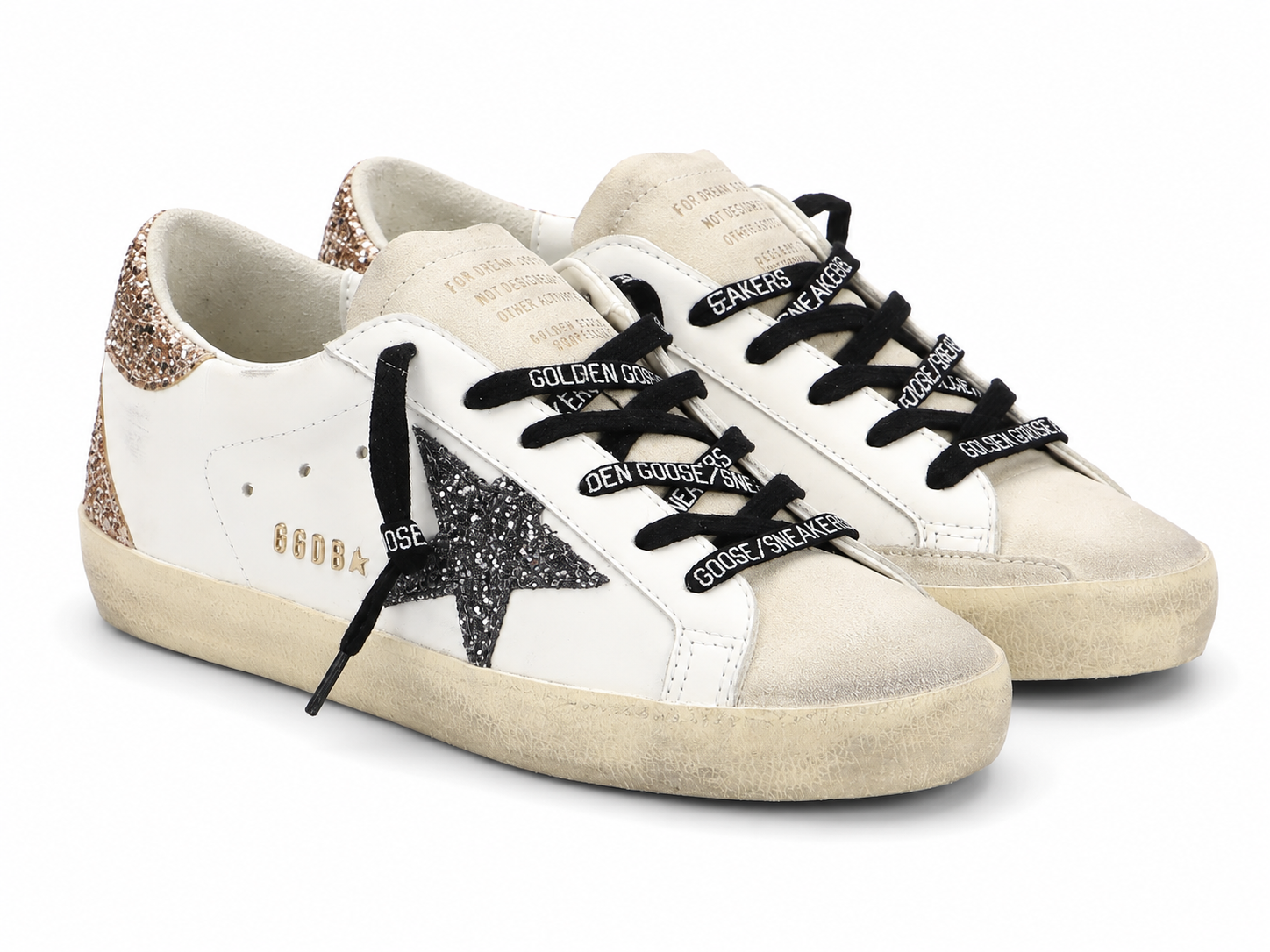 Golden Goose Super-Star Bianco Argento Oro Glitter