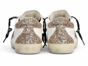 Golden Goose Super-Star Bianco Argento Oro Glitter