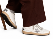 Golden Goose Ball Star con stella e talloncino glitter argento