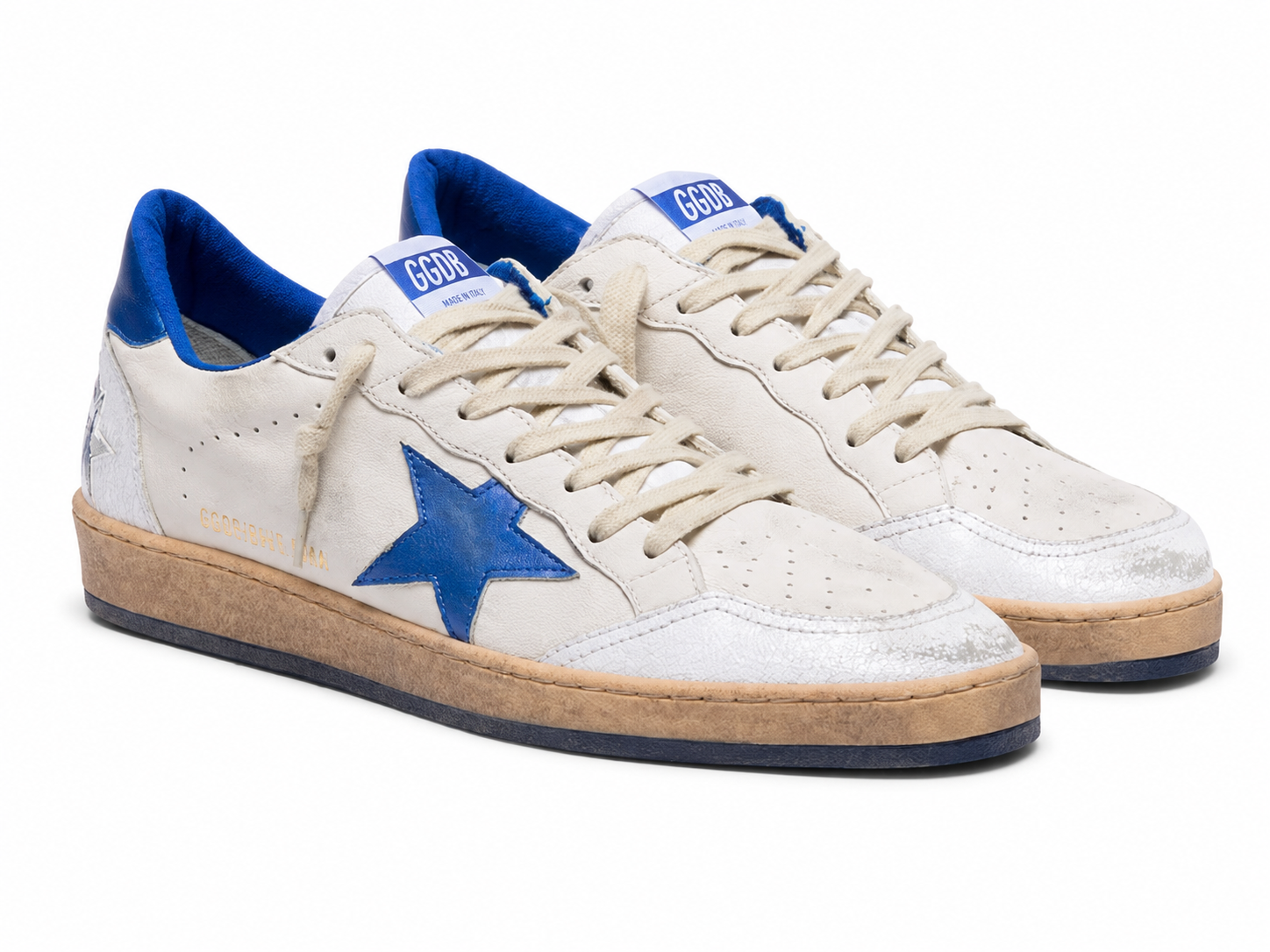 Golden Goose Ball Star con stella e talloncino bluette