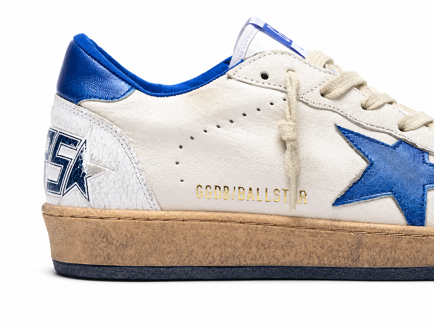 Golden Goose Ball Star con stella e talloncino bluette