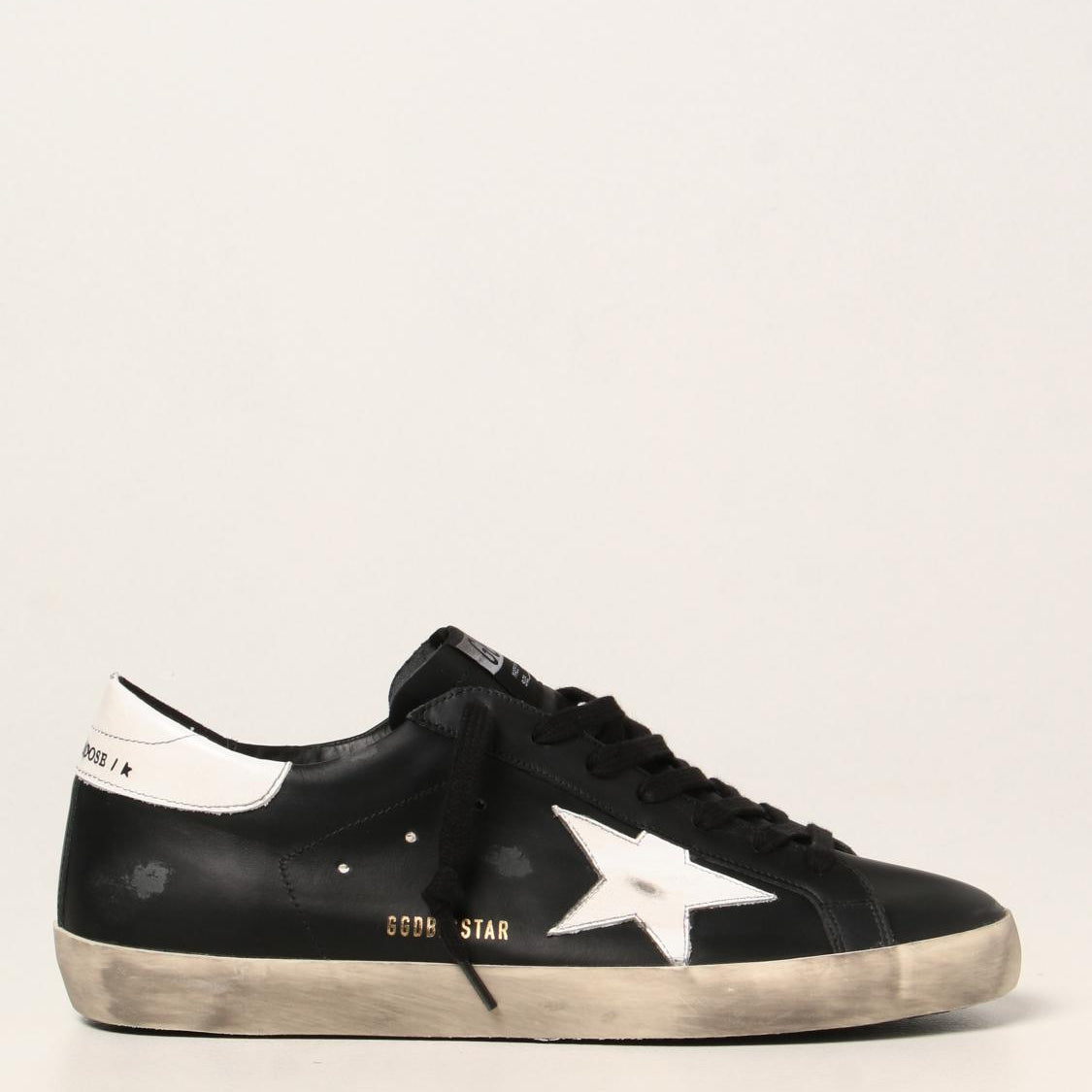 Golden Goose Super-Star Uomo Black White - scarpa destra