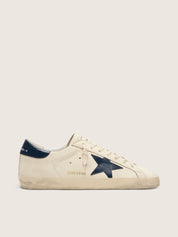 Golden Goose Super-Star Uomo Beige Night Blue - scarpa destra