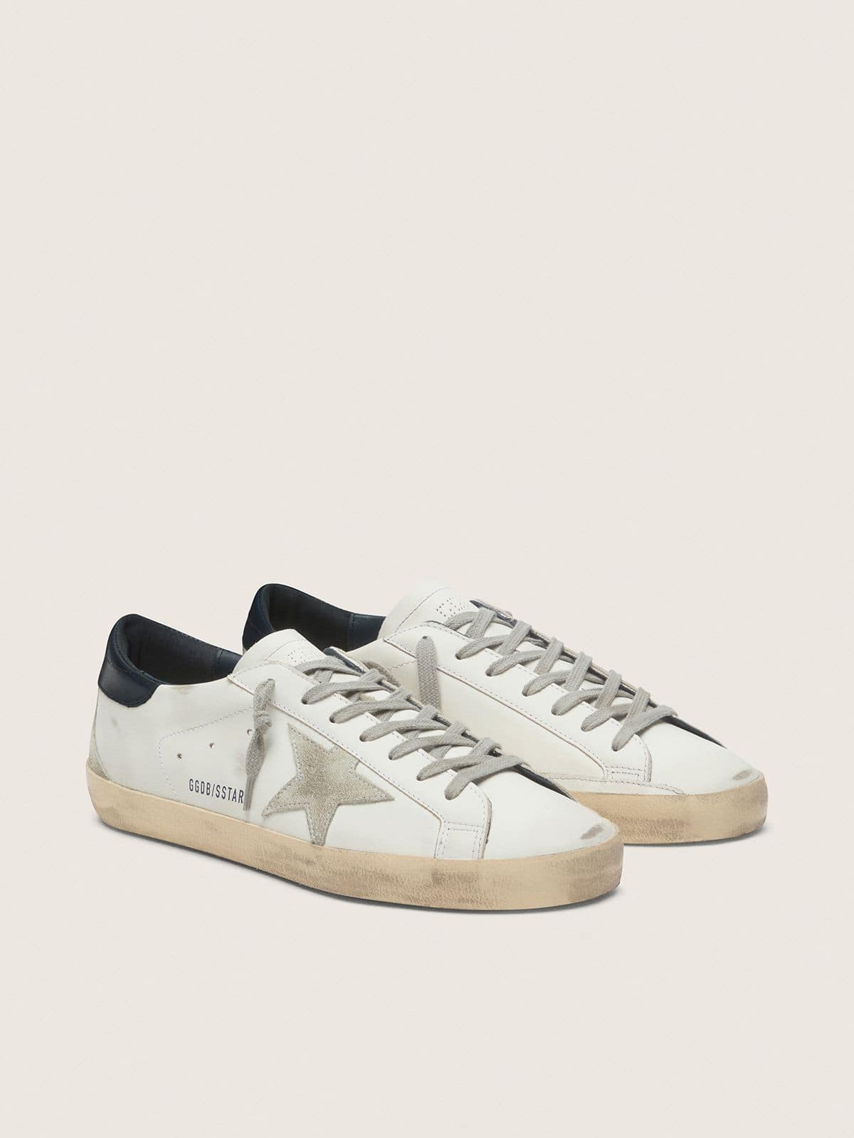 Golden Goose Super-Star con stella in suede e talloncino blu