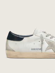 Golden Goose Super-Star con stella in suede e talloncino blu
