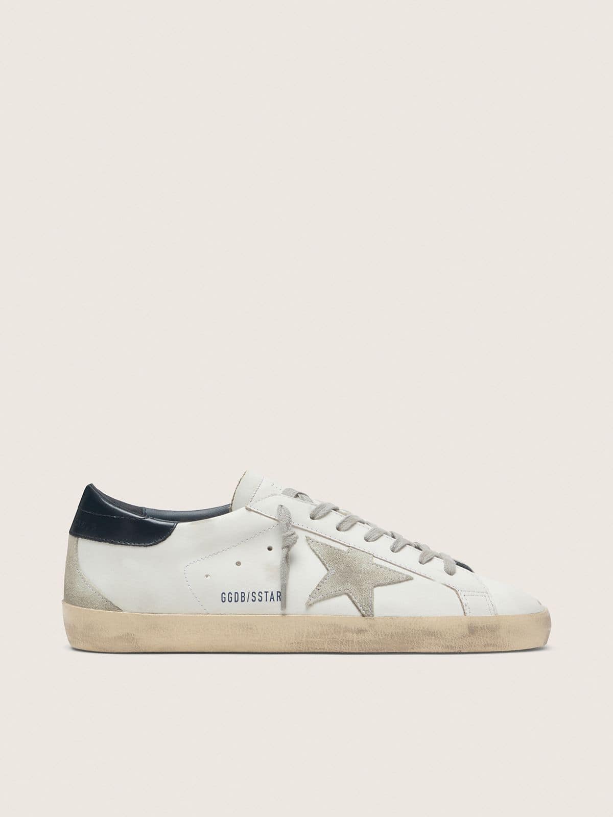 Golden Goose Super-Star con stella in suede e talloncino blu