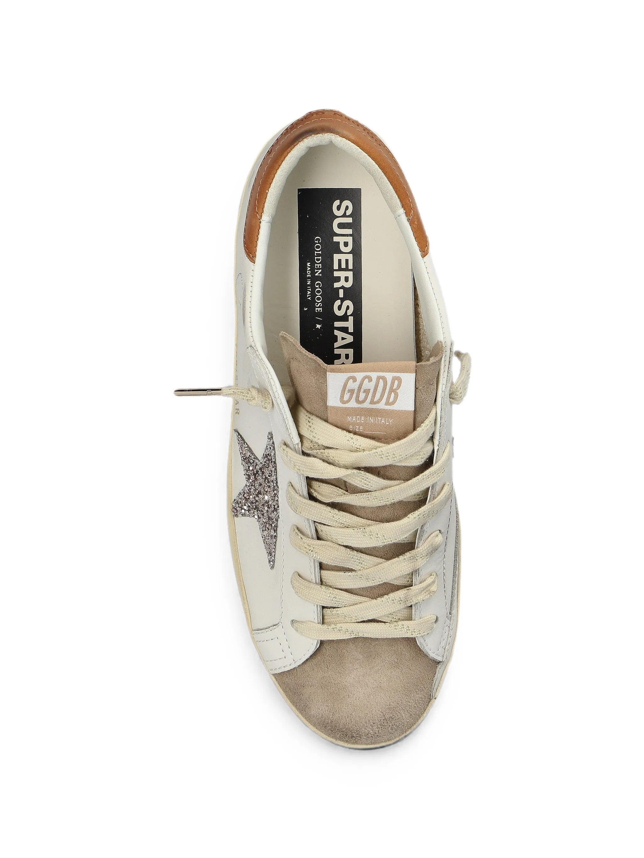 Golden Goose Super-Star Donna White Beige Cinder Leather Brown - foto 2