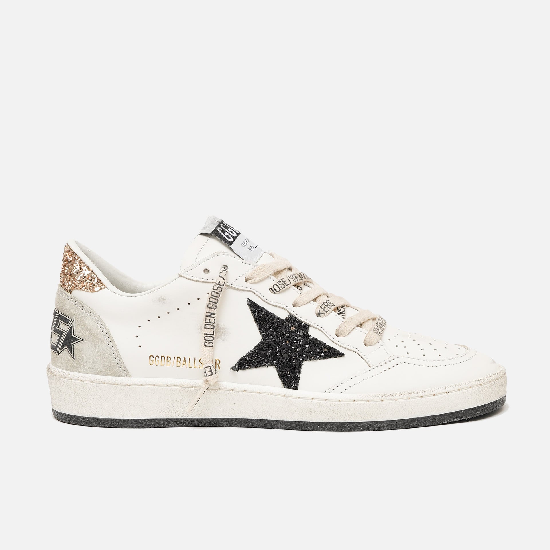 Golden Goose Ball Star Donna White Black Gold Ice - scarpa destra