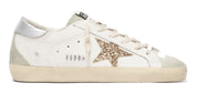 Golden Goose Super-Star Donna con stella in glitter oro e inserti in suede ghiaccio