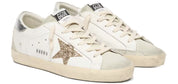 Golden Goose Super-Star Donna con stella in glitter oro e inserti in suede ghiaccio