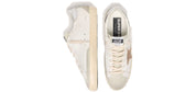 Golden Goose Super-Star Donna con stella in glitter oro e inserti in suede ghiaccio