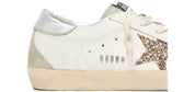 Golden Goose Super-Star Donna con stella in glitter oro e inserti in suede ghiaccio