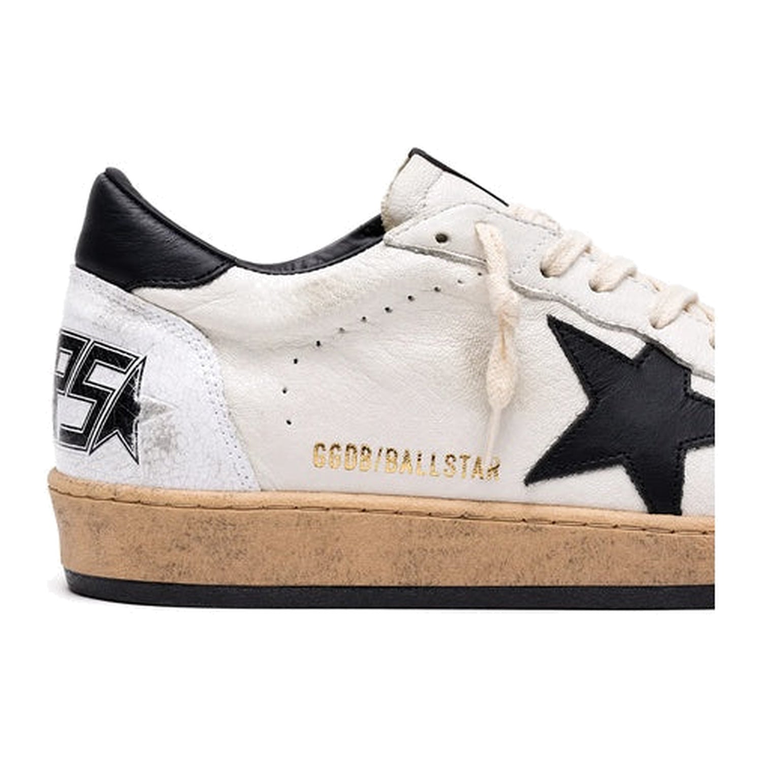 Golden Goose Ball Star in nappa bianca e stella nera