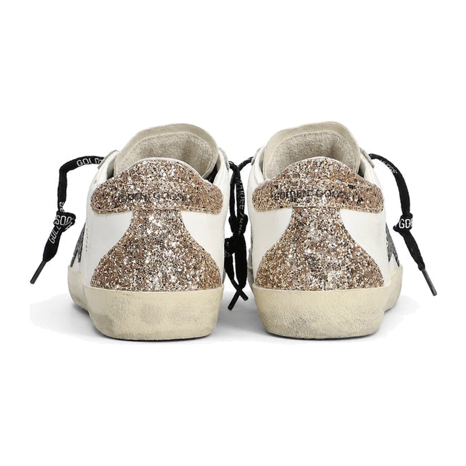 Golden Goose Super-Star Bianco Argento Oro Glitter