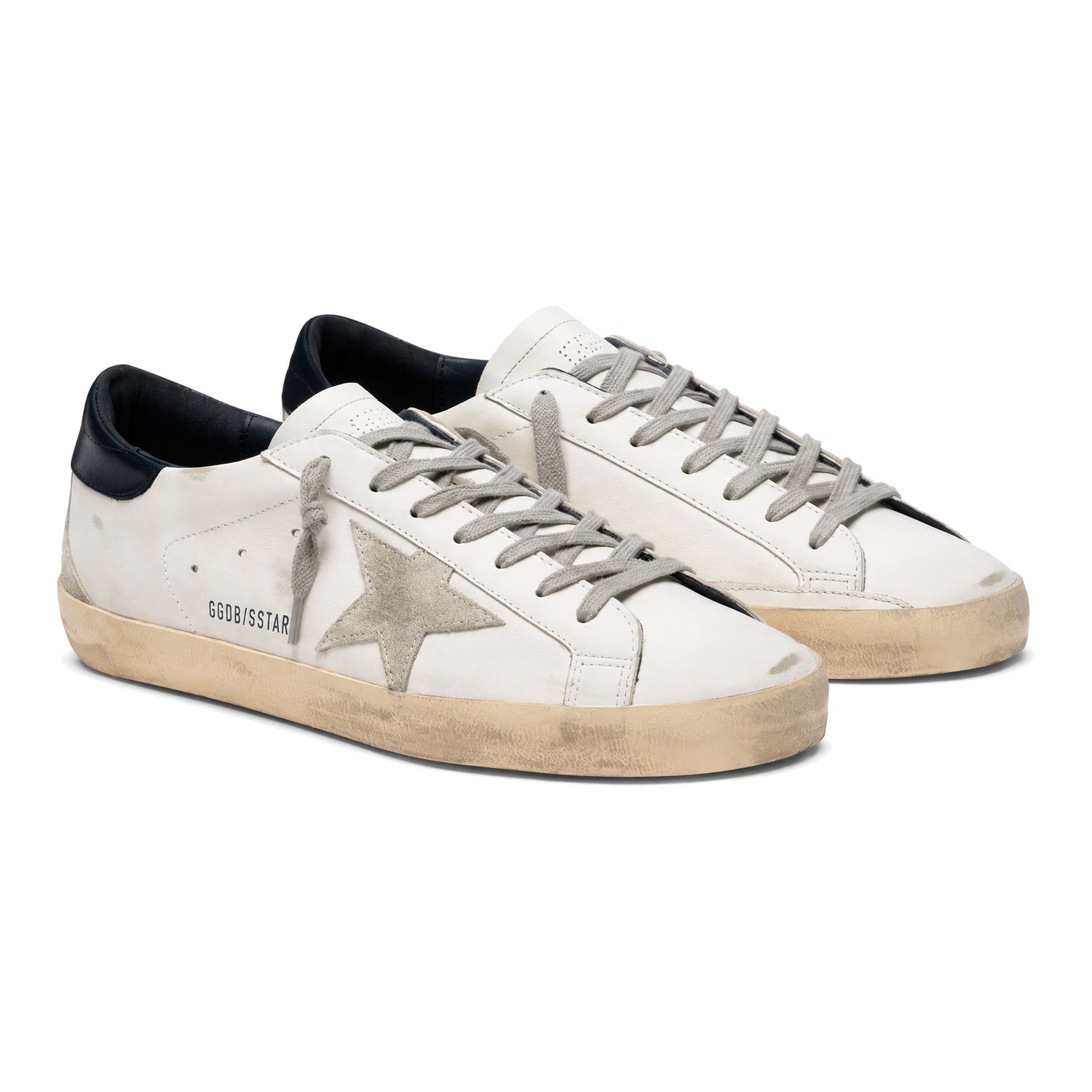 Golden Goose Super-Star con stella in suede e talloncino blu