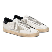 Golden Goose Super-Star con stella in suede e talloncino blu