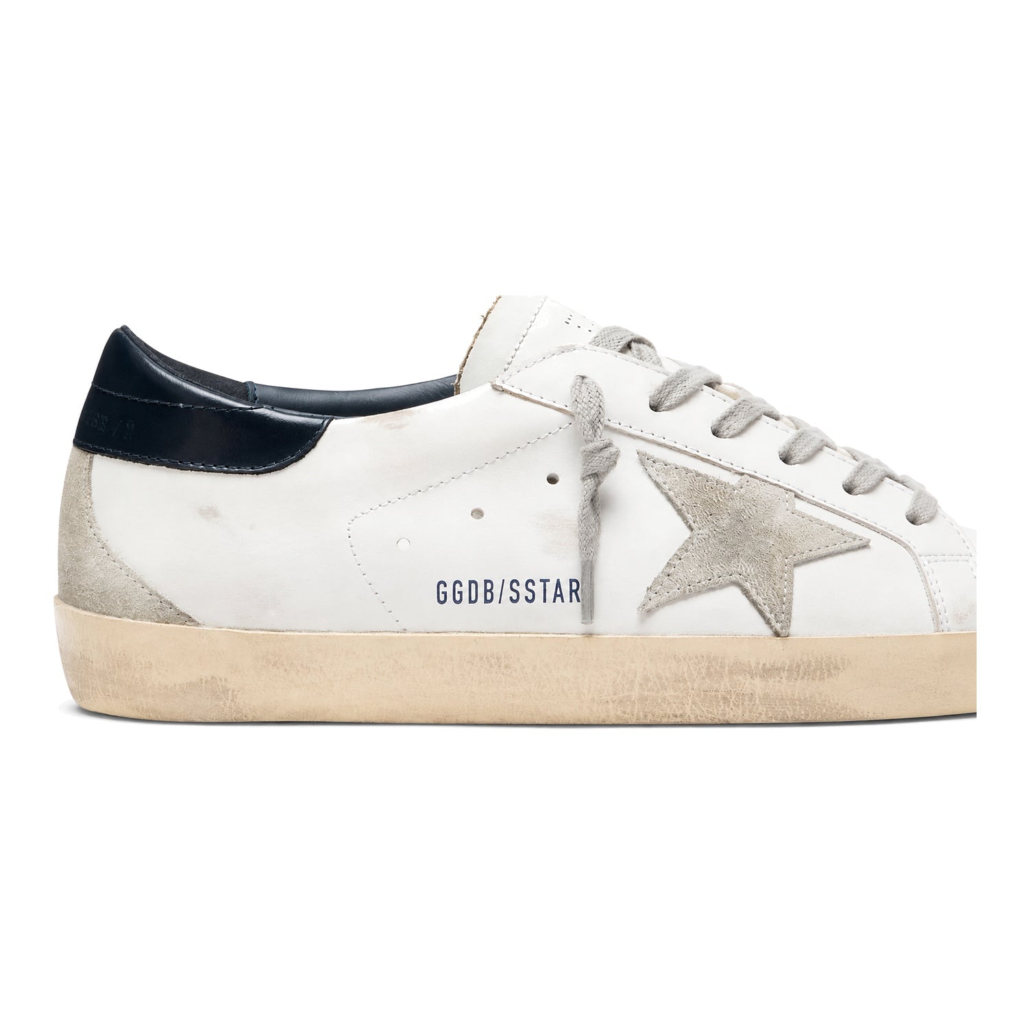 Golden Goose Super-Star con stella in suede e talloncino blu