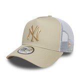 New Era – Cappellino 9FORTY New York Yankees E-Frame con rete beige chiaro