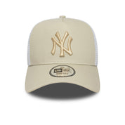 New Era – Cappellino 9FORTY New York Yankees E-Frame con rete beige chiaro